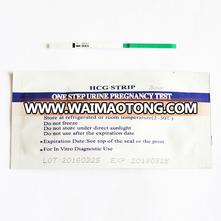 CE and FDA Approved 3mm CE Approved Quick Accurate One Step HCG Urine Pregnancy Test Strip Price